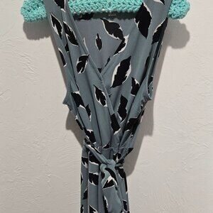 🌸 Super Cute Teal & White A-Line Dress – Effortless Style, All Day Comfort! 🌸M